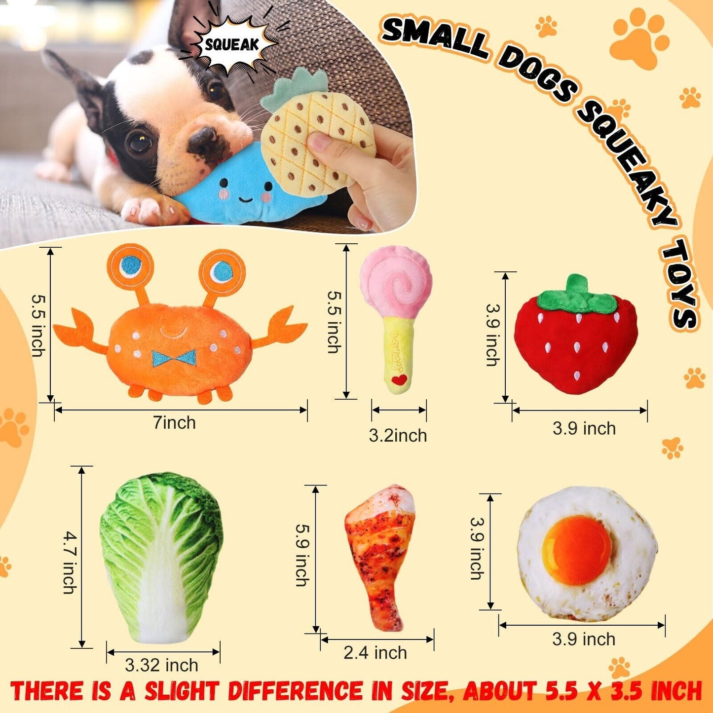 120 Pack Small Squeaky Dog Toys Bulk for Puppy Small Dogs Pets Cute Plush Stu...