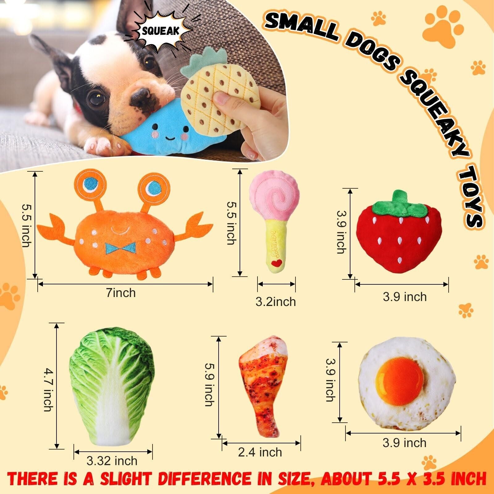 120 Pack Small Squeaky Dog Toys Bulk for Puppy Small Dogs Pets Cute Plush Stu...