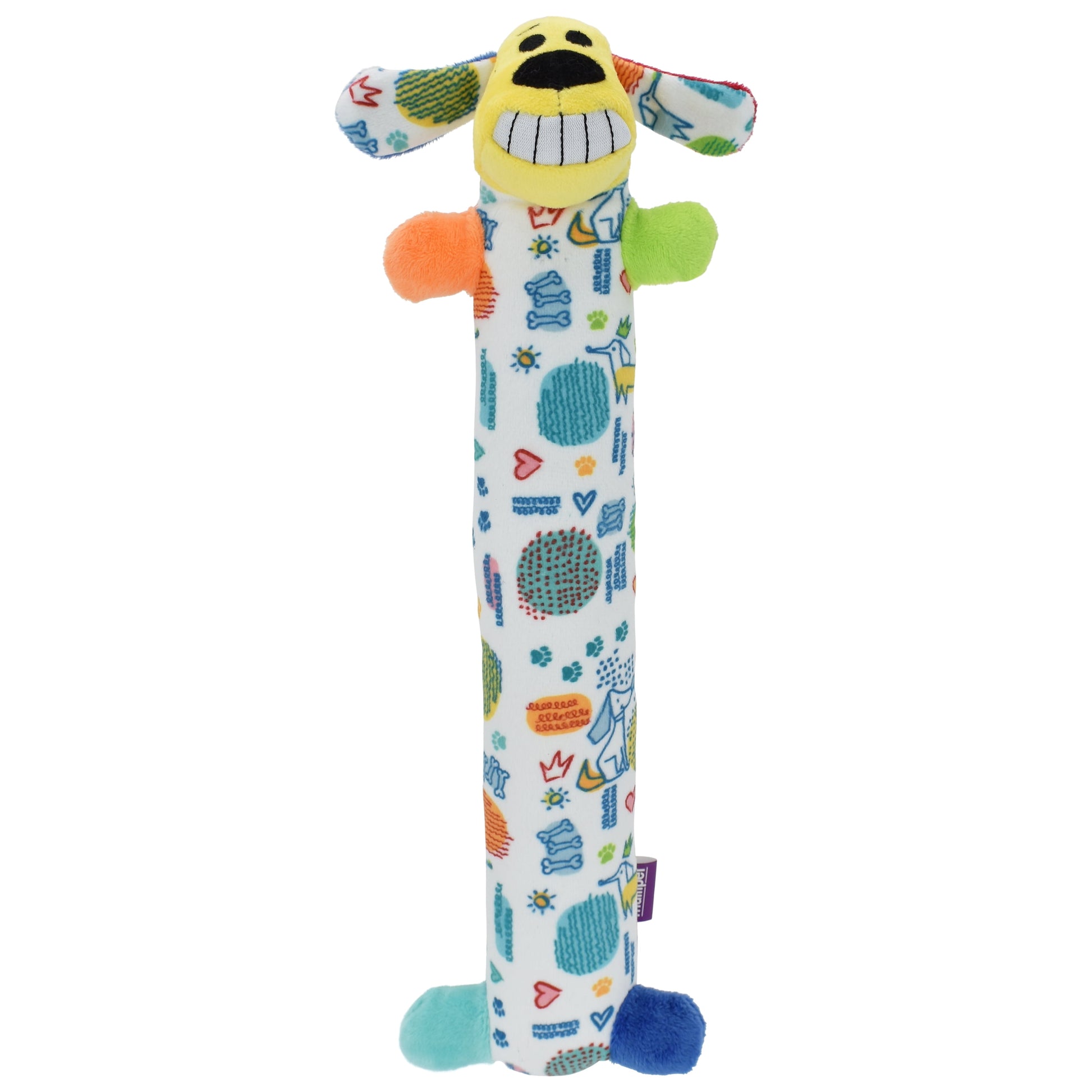 Plush Smiling Dog Toy, Medium Size, Squeaker