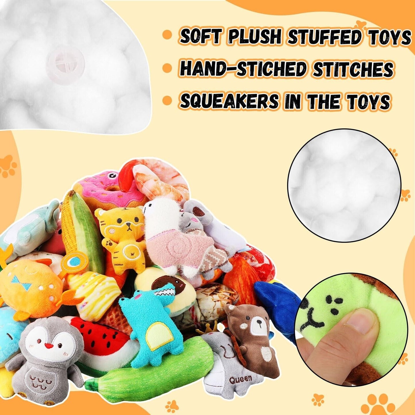 120 Pack Small Squeaky Dog Toys Bulk for Puppy Small Dogs Pets Cute Plush Stu...