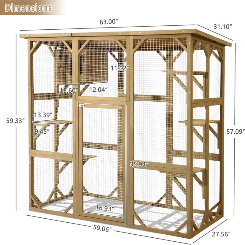 Euretta Indoor/Outdoor Playpen Catio Outdoor Cat Enclosure Large Cat House Waterproof