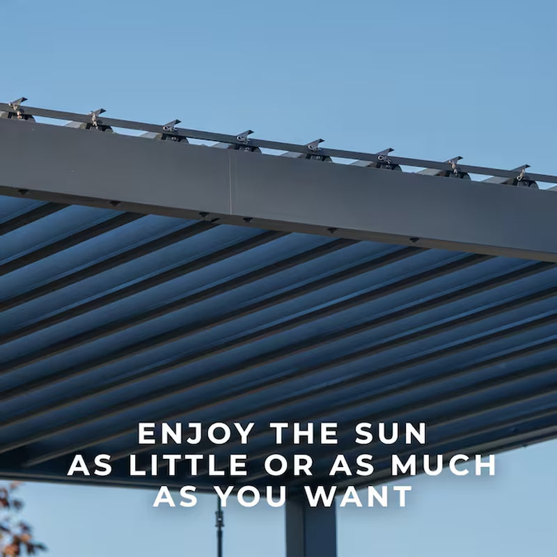 Sarasota 16-Ft W X 10-Ft L X 8-Ft 2-In H Black Metal Freestanding Pergola with Canopy