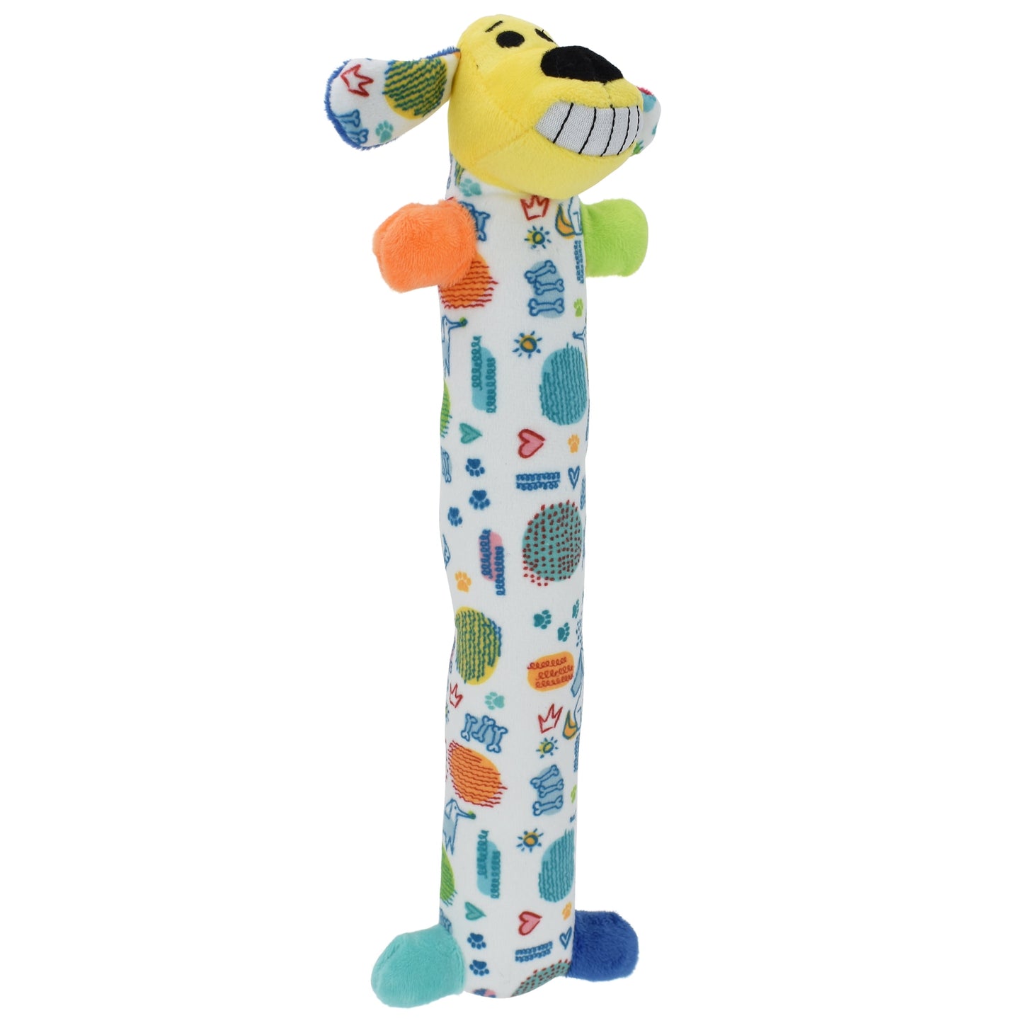 Plush Smiling Dog Toy, Medium Size, Squeaker