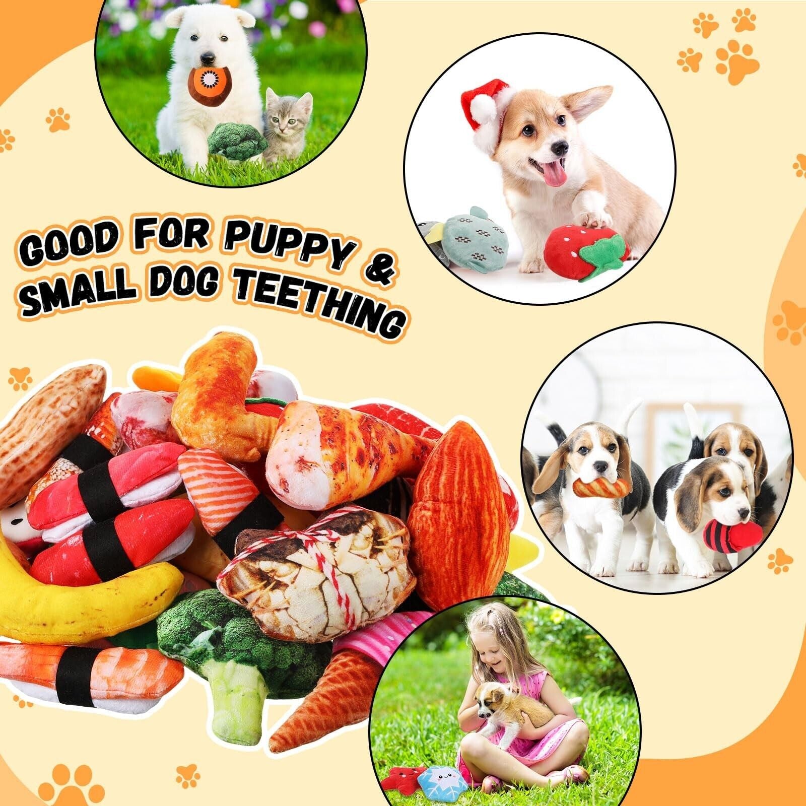 120 Pack Small Squeaky Dog Toys Bulk for Puppy Small Dogs Pets Cute Plush Stu...